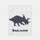 Triceratops Individuelle Name Fleece Blanket, klei (Vorderseite)