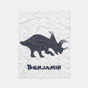 Triceratops Individuelle Name Fleece Blanket, klei