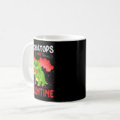 Triceratops Is My Valentine Funny Triceratops Vale Kaffeetasse (Vorderseite Links)
