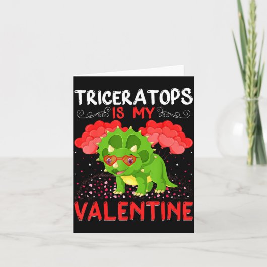 Triceratops Is My Valentine Funny Triceratops Vale Karte (Vorderseite)
