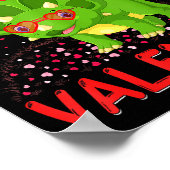 Triceratops Is My Valentine Funny Triceratops Vale Poster (Ecke)