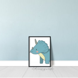 Triceratops Kinder Zimmer Dinosaurier Wand an Wand Poster