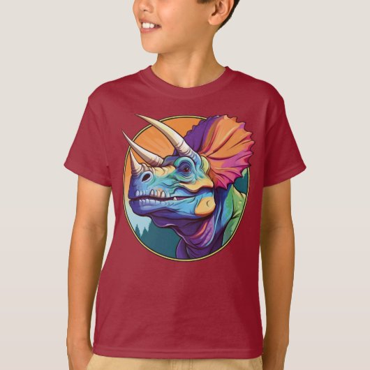 Triceratops - Klassischer Dinosaurier T-Shirt T - (Vorderseite)