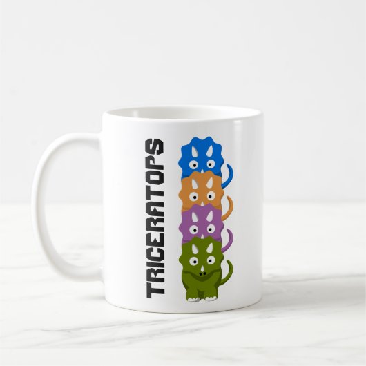 Triceratops kretischer Cartoon Kaffeetasse (Links)