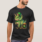 Triceratops Leprechaun St Patricks Day Shamrock Cu T-Shirt (Vorderseite)