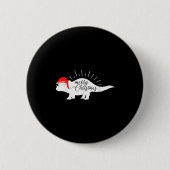 Triceratops Merry Christmas Funny Dinosaur Button (Vorderseite)