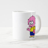 Triceratops Nerd mit Rucksack und Textbuch. Jumbo-Tasse (Vorderseite Rechts)