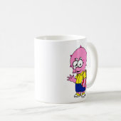 Triceratops Nerd mit Rucksack und Textbuch. Kaffeetasse (VorderseiteRechts)