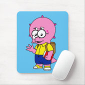 Triceratops Nerd mit Rucksack und Textbuch. Mousepad (Mit Mouse)