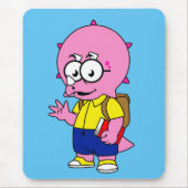 Triceratops Nerd mit Rucksack und Textbuch. Mousepad (Vorne)