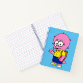 Triceratops Nerd mit Rucksack und Textbuch. Notizblock (Innenseite)