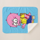 Triceratops Nerd mit Rucksack und Textbuch. Sherpadecke (Vorderseite (Horizontal))