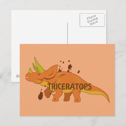 Triceratops Postkarte (Vorne/Hinten)