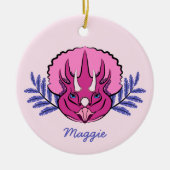 Triceratops Pretty Pink Dinosaur Keramikornament (Vorne)