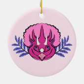 Triceratops Pretty Pink Dinosaur Keramikornament (Hinten)