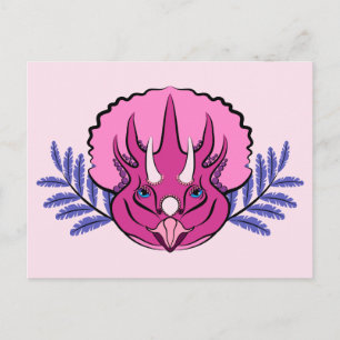 Triceratops Pretty Pink Dinosaur Postkarte