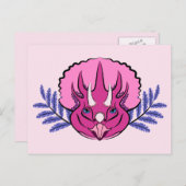 Triceratops Pretty Pink Dinosaur Postkarte (Vorne/Hinten)