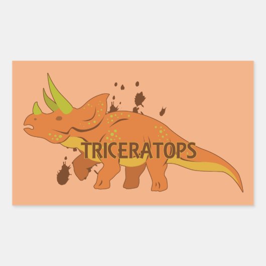 Triceratops Rechteckiger Aufkleber (Vorderseite)