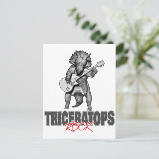 Triceratops Rocks Postkarte (Stehend Vorderseite)