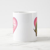 Triceratops Rote Rose Herz Jumbo-Tasse (Vorderseite)