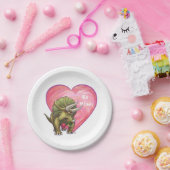 Triceratops Rote Rose Herz Pappteller (Party)