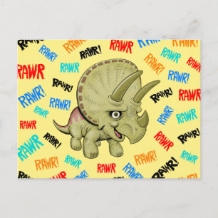 Triceratops sagt: "Rawr!" Postkarte