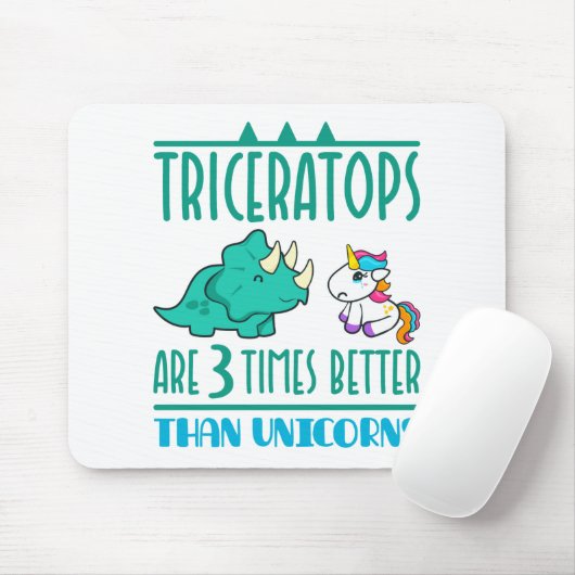 Triceratops sind dreimal besser als Unicorns Mousepad (Mit Mouse)