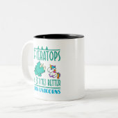 Triceratops sind dreimal besser als Unicorns Zweifarbige Tasse (Vorderseite Links)