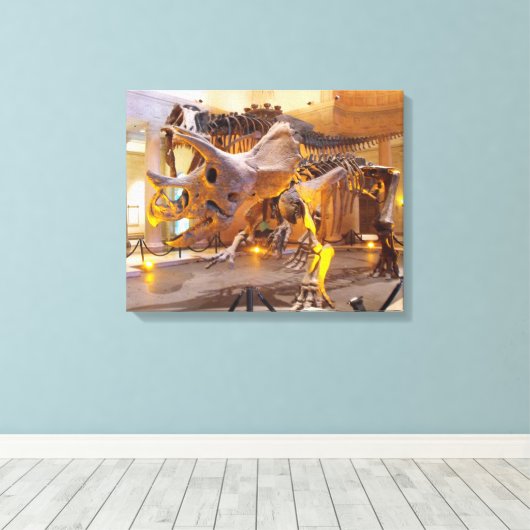 Triceratops Skeleton Canvas Print Leinwanddruck (Insitu (Holzboden))