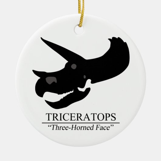 Triceratops Skull Keramik Ornament (Vorne)