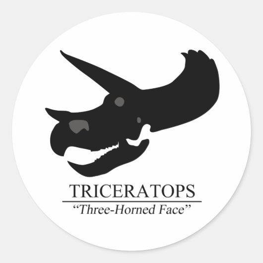 Triceratops Skull Runder Aufkleber (Vorderseite)
