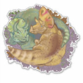 Triceratops Snuggles Aufkleber (Vorderseite)