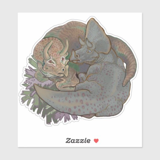 Triceratops Snuggles Aufkleber (Blatt)