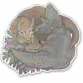 Triceratops Snuggles Aufkleber (Vorderseite)