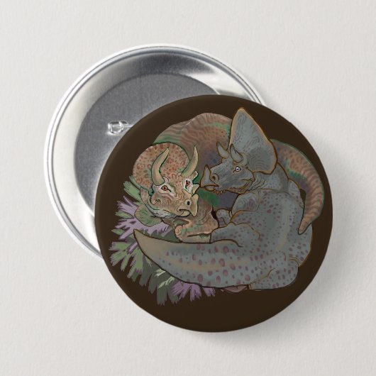 Triceratops Snuggles Button (Vorne & Hinten)