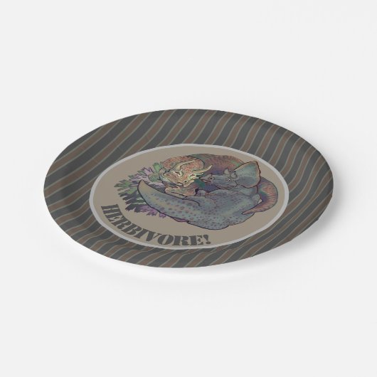 Triceratops Snuggles Pappteller (Schrägansicht)