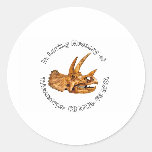 Triceratops-Speicher Runder Aufkleber (Vorderseite)