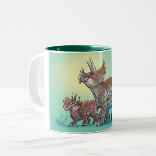 Triceratops-Tasse Zweifarbige Tasse (Vorderseite Links)