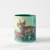 Triceratops-Tasse Zweifarbige Tasse (Mittel)