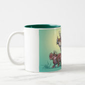 Triceratops-Tasse Zweifarbige Tasse (Links)