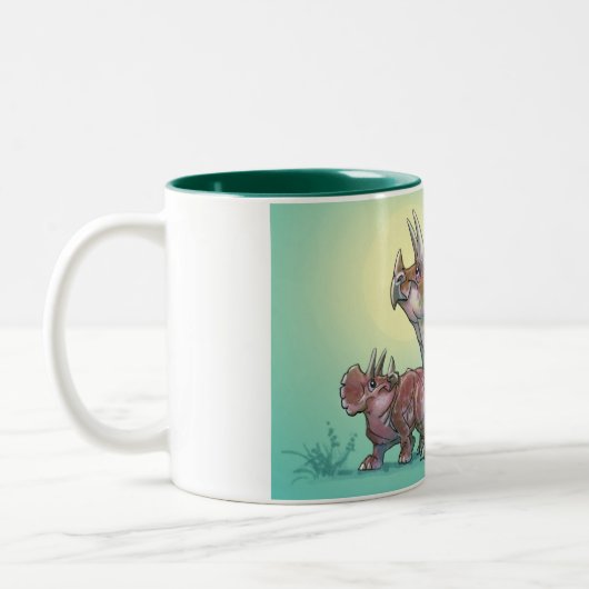 Triceratops-Tasse Zweifarbige Tasse (Links)