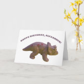 Triceratops Toy Dinosaur Custom Geburtstag Karte (Gelbe Blume)