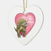 Triceratops Valentinstag Keramik Ornament (Links)