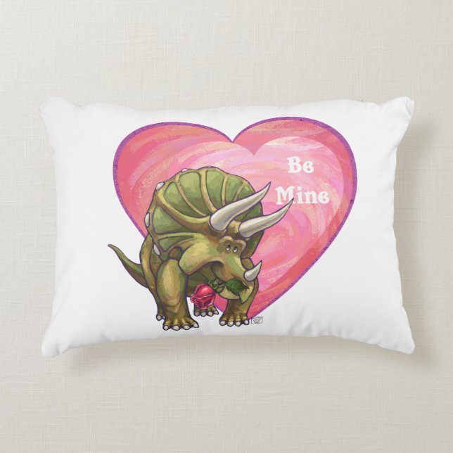 Triceratops Valentinstag Zierkissen (Vorderseite)