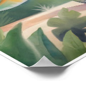 Triceratops Wasserfarbenes Kinderzimmer Art Poster (Ecke)