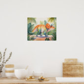 Triceratops Wasserfarbenes Kinderzimmer Art Poster (Küche)