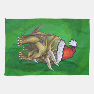 Triceratops Weihnachten Grün Küchentuch