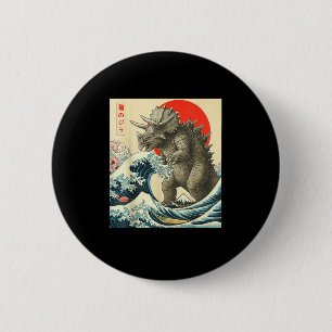 Triceratopszilla Triceratops Japanisch Art Funny L Button