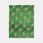 Tricerops Christmas Green Fleecedecke (Vorderseite)