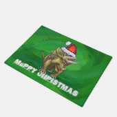 Tricerops Christmas Green Fußmatte (Schrägansicht)